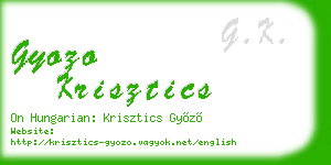 gyozo krisztics business card